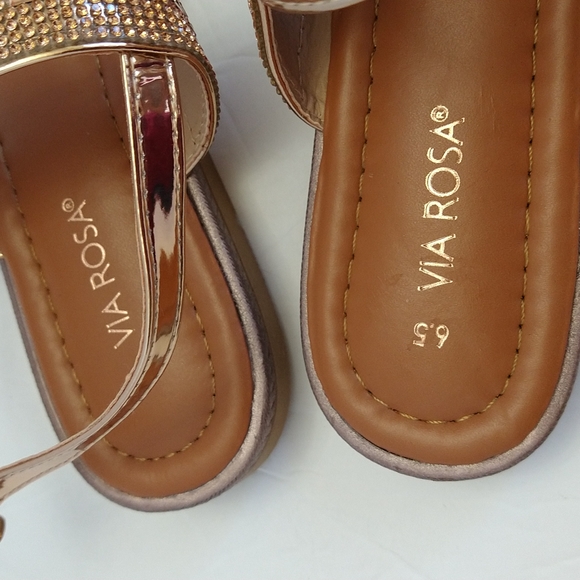 Rose gold strap flats sandals size 6.5. - Picture 8 of 8
